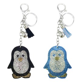 2 Pieces Penguin Keychains, Creative Keychains, Rhinestone Keychains, Gift Keychains, Cute Keychains
