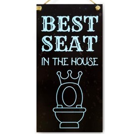 CARISPIBET Best Seat in the House - Home decoration sign bathroom accessory funny gift fun & quirky signs 6x12''