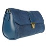 Girly Handbags Italian Snake Leather Clutch Bag Messenger - Denim