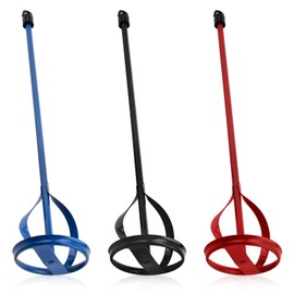 3 PCS Blue,Black,Red Paint Mixer for Drill,Paint Stirrer Fits All Kinds of Drill Bits,Plaster and Paint Mixers Stirrer Tools with Non-Slip Hex Head,for Mortar Mud Grout and Easy to Clean
