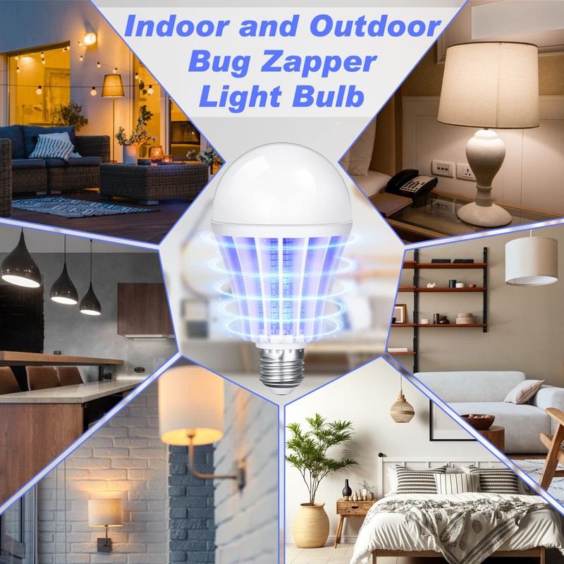 Qualirey Bug Zapper Light Bulb Bulk 2 in 1 Electronic
