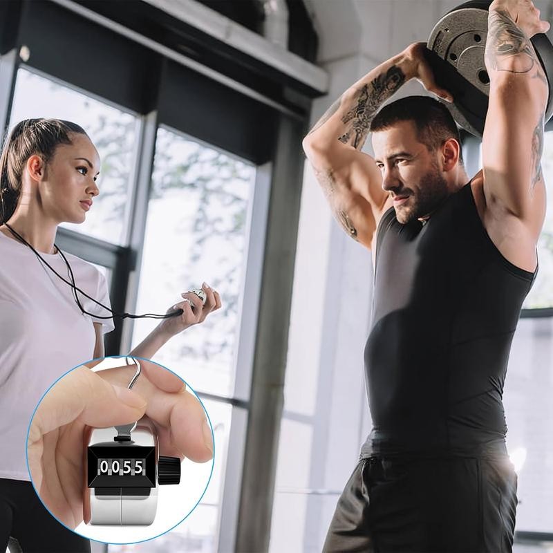 2 Pack Clicker Counter, Metal Hand Tally Counter Clicker, 4