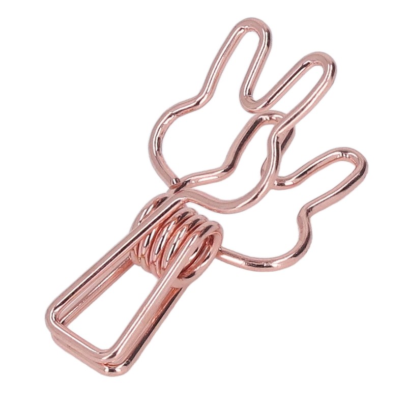100Pcs Bunny Binder Clips Hollow Out Cute Strong Clamping Durable