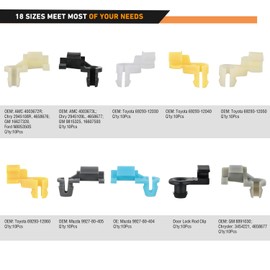 GOOACC 165pcs Door Lock Rod Clips Tailgate Handle Rod Lock Pawl Handle Rod End Retainer Assortment Fits 5/32" Rod for Chevy Silverado for GMC Sierra for GM Trucks Ford Chrysler Toyota Mazda