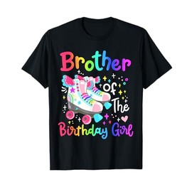Brother of Birthday Girl Skater Roller Skate Family Party T-Shirt