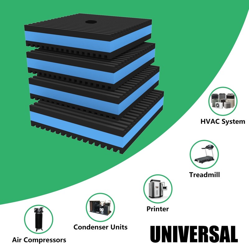 Forestchill Anti Vibration Pads, 3" × 3" × 7/8" Heavy