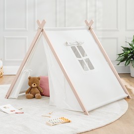 Comfy Cubs Kids Play Tent - Breathable Cotton Teepee for Imaginative Activity - Indoor Canvas Play Tent - Easy Setup, Safe Design, and Spacious Layout for Children - Blush