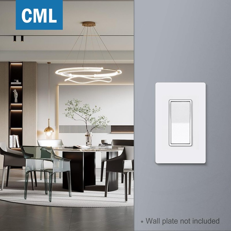 CML 3 Way Matte White Decorator Paddle Rocker Wall Light