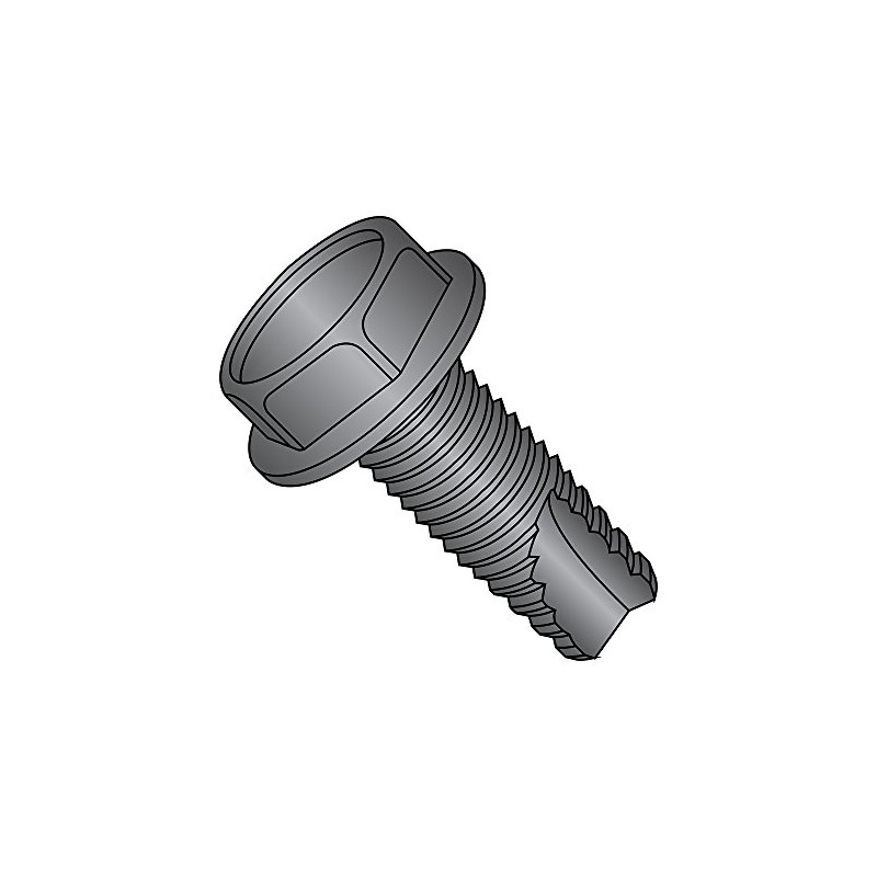 Small Parts 14123WB Steel Thread Cutting Screw, Black Oxide Finish,