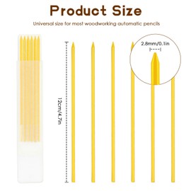 Tissting Pack of 24 2.8 mm Pencil Leads for Carpenter's Pencil, Carpenter Pencil Refill Durable HB Lead for Construction Pencils Replacement Carpenter Marker Graphite Woodworking Mechanical Pencil