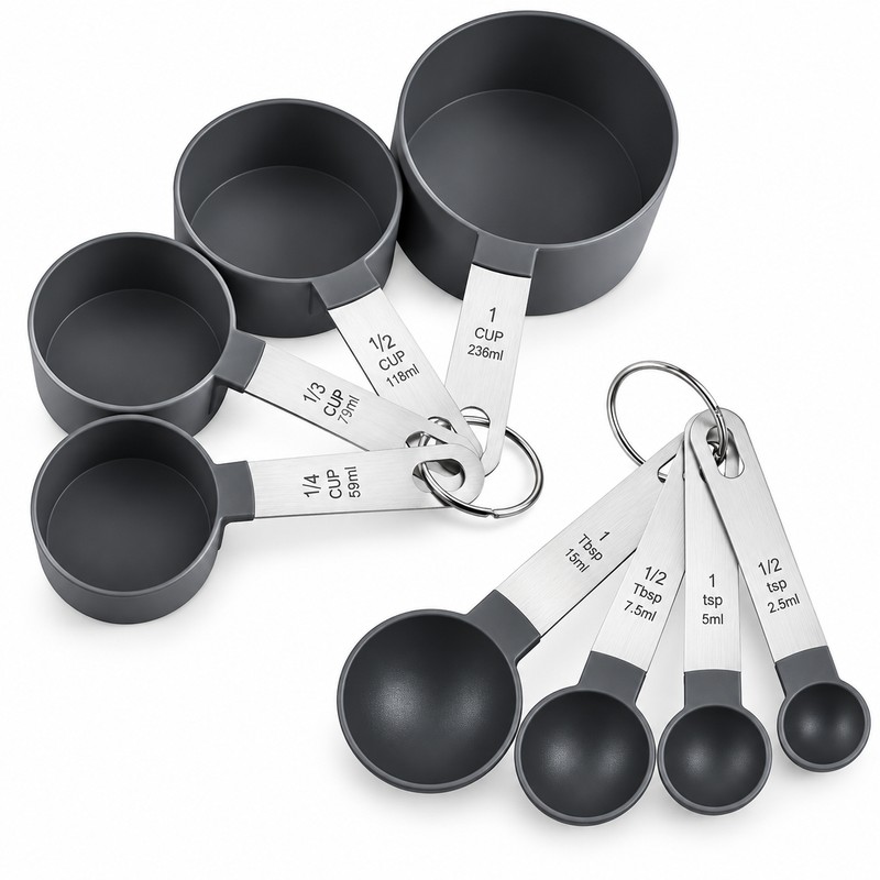 8-Piece Measuring Cups & Spoons Set for Cooking – Stackable