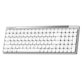 Wireless Mechanical Keyboard - Sleek Design, Slim 96%-100 Key Layout, Bluetooth/2.4G/Wired, White LED Backlight, Windows Mac Compatible - Brown Switch