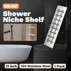UKIAF 12 Inch Shower Niche Shelf 304 Stainless Steel Rectangular