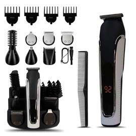 Men's Grooming Kit, 16-in-1 USB Rechargeable Hair Trimmer Set, 90 Min Runtime, Digital Display