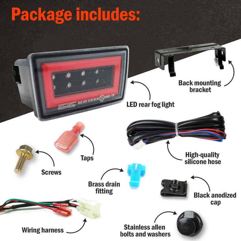 GAZOZ PERFORMANCE F1 Clear Lens LED Rear Fog Light Kit