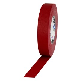 1" Width ProTapes Pro Gaff Premium Matte Cloth Gaffer's Tape With Rubber Adhesive, 11 mils Thick, 55 yds Length, Red (Pack of 1)