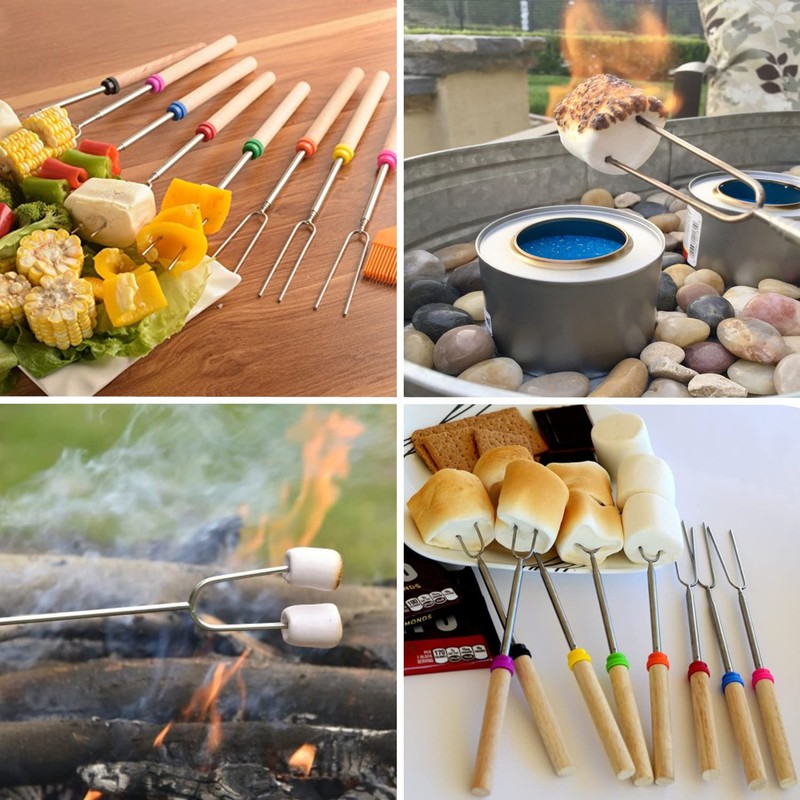 Ajmyonsp Marshmallow Roasting Sticks Smores Stick for Fire Pit -