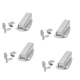 Gedotec Spring Catch Automatic Push Lock Door Push Catches Toutch Latch Furniture Catch for Screwing Metal Shiny Galvanised Pack of 4 Spring Snap Fastener Push-to-Open with Counterpart
