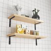 AnanJing 4 Pack Heavy Duty Floating Shelf Brackets, Black Metal