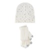 Madden NYC Women's 2-Piece Set Rhinestone Studded Beanie Cuffed Gloves