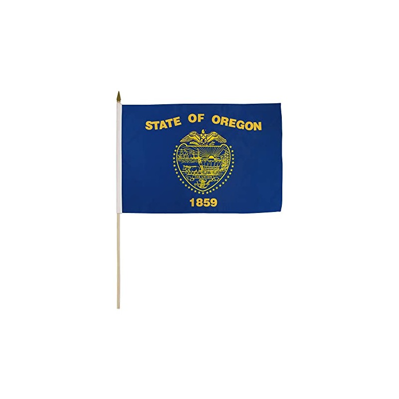 Oregon 12x18in Stick Flag - 1 dozen pack