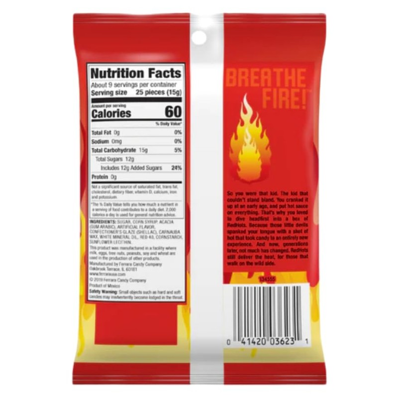 Original Red Hots Cinnamon Flavored Candy 2 Bags (4.5 Oz
