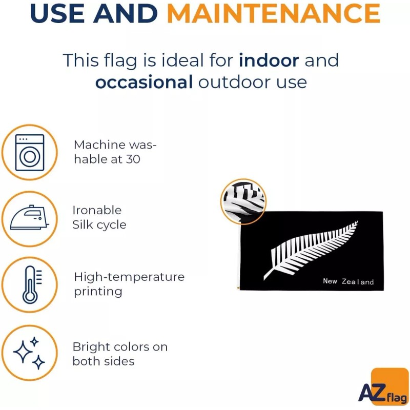Bandera Nueva Zelanda Helecho 150cm X 90cm Exterior Interior