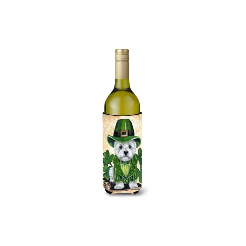 Caroline's Treasures PPP3214LITERK Westie St Patrick's Day Leprechaun Wine Bottle