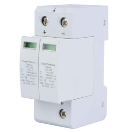DC Solar PV Surge Protection Device, LT1-20 2P 20KA 1000V DC Surge Protection 35 mm DIN Rail Mounting Home Surge Arrester (2P 20KA)