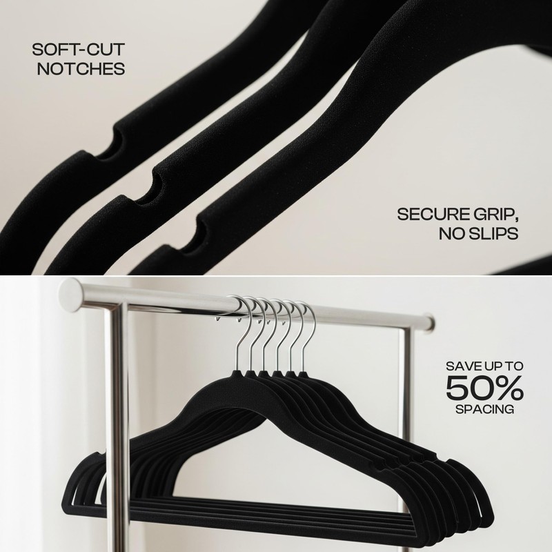 Utopia Home Velvet Hangers 50 Pack – Luxury Non-Slip Slim