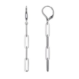 Charles Garnier Sterling Silver Paperclip Chain Dangle Earrings