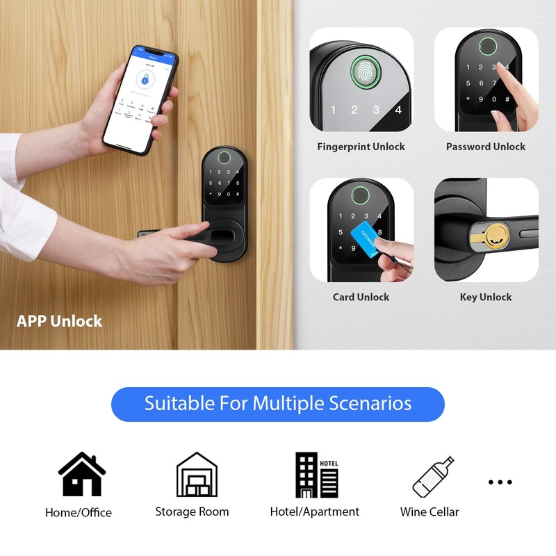 CATCHFACE Fingerprint Door Lock TTLock Smart Lock Biometric Door Lock