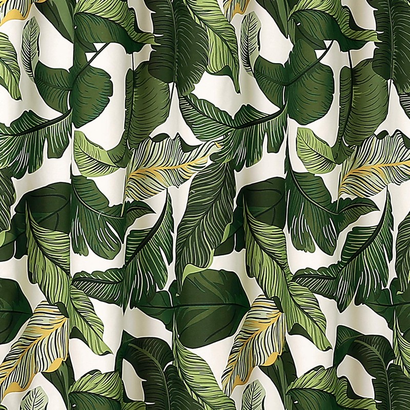 Lush Decor, Green Tropical Paradise Shower Curtain-Fabric Leaf Rainforest Island