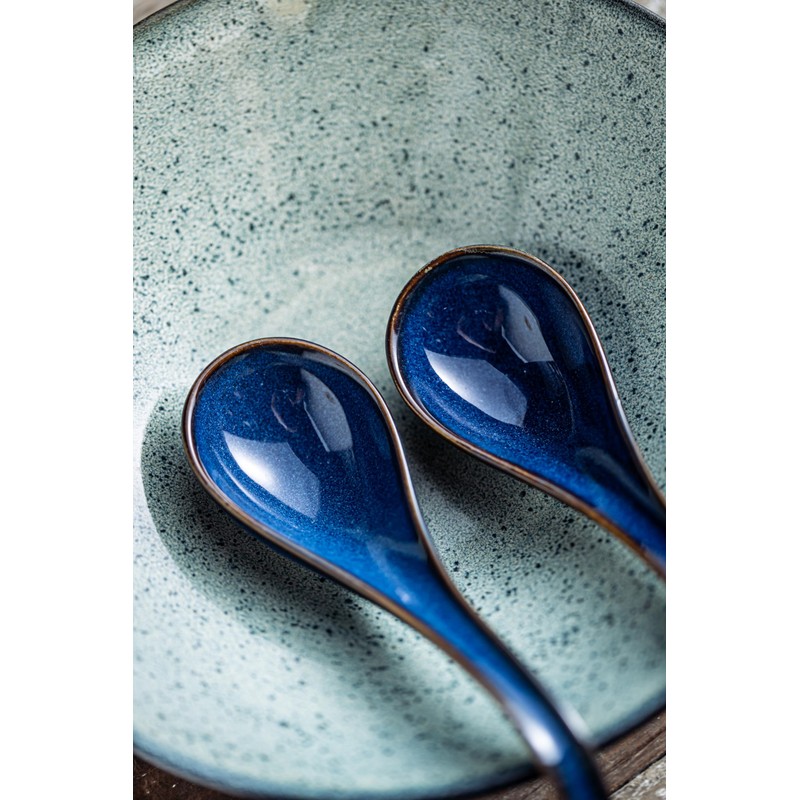 LYEOBOH Soup Spoons set of 6, Chinese Deep Soup Spoon