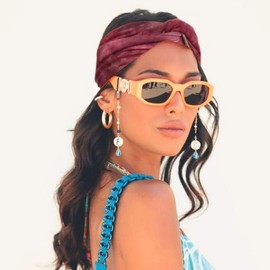 IYOU Boho Headband Cross Headbands Stylish Printed Yoga Head Wrap Knotted Elastic Wide Headscarf for Women and Girls (Pack of 4)