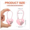 PATIKIL 3 Digit Cable Combination Lock, 2 Pcs Heart Shape