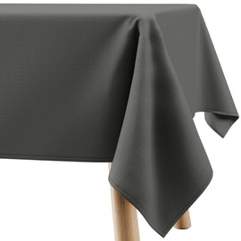 Filumi Tablecloth 140 x 260 cm Grey Washable for Indoor Outdoor Geometric Zigzag Pattern Verte