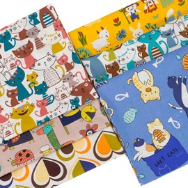 Qililandiy 6pcs 100% Cotton Fat Quarter Fabric Bundles Pattern Random for DIY Crafts Quilting Patchwork 46 x 56cm