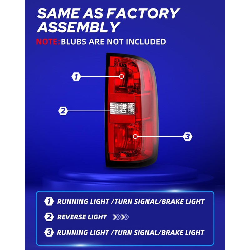 AUTOONE Chevy Colorado Tail Lights 2015-2022, Tail Lamp Assembly Right,