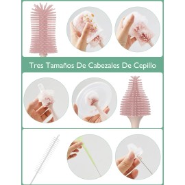 Momcozy Cepillo Limpiar Para Biberones Bebé Rosa Ls002, Cepillo Limpiador Para Biberones, Extractores De Leche, Tetinas Y Más