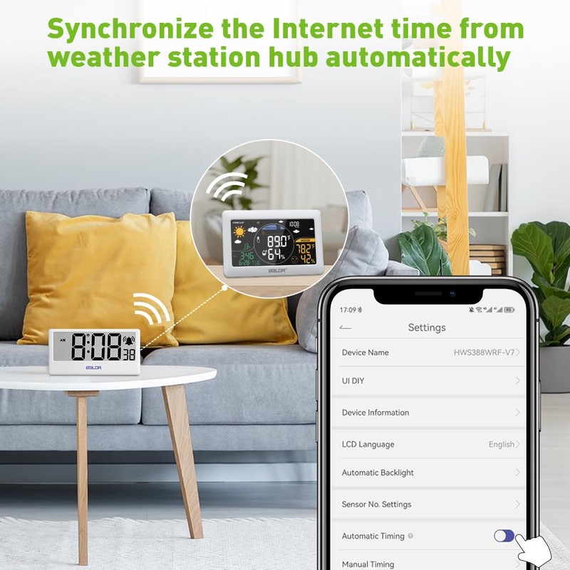 BALDR Digital Clock with Internet Time - WiFi Alarm Clock