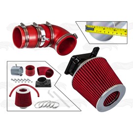Rtunes Racing Short Ram Air Intake Kit + Filter Combo Compatible For 02-07 Lancer 2.0L (Red)