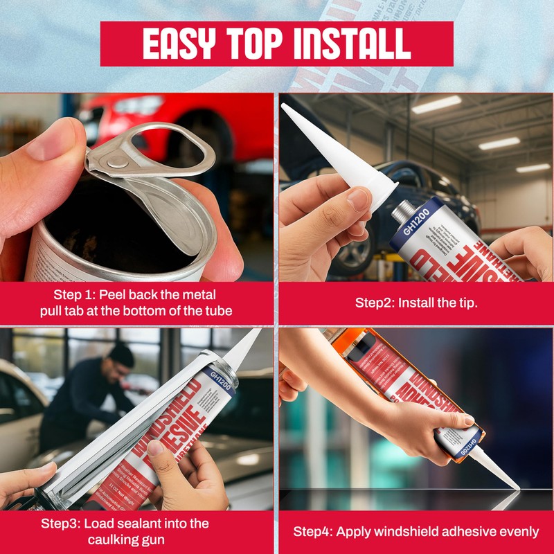 GH1200 Polyurethane Windshield Adhesive Cures in 24-48 Hrs - 12.5