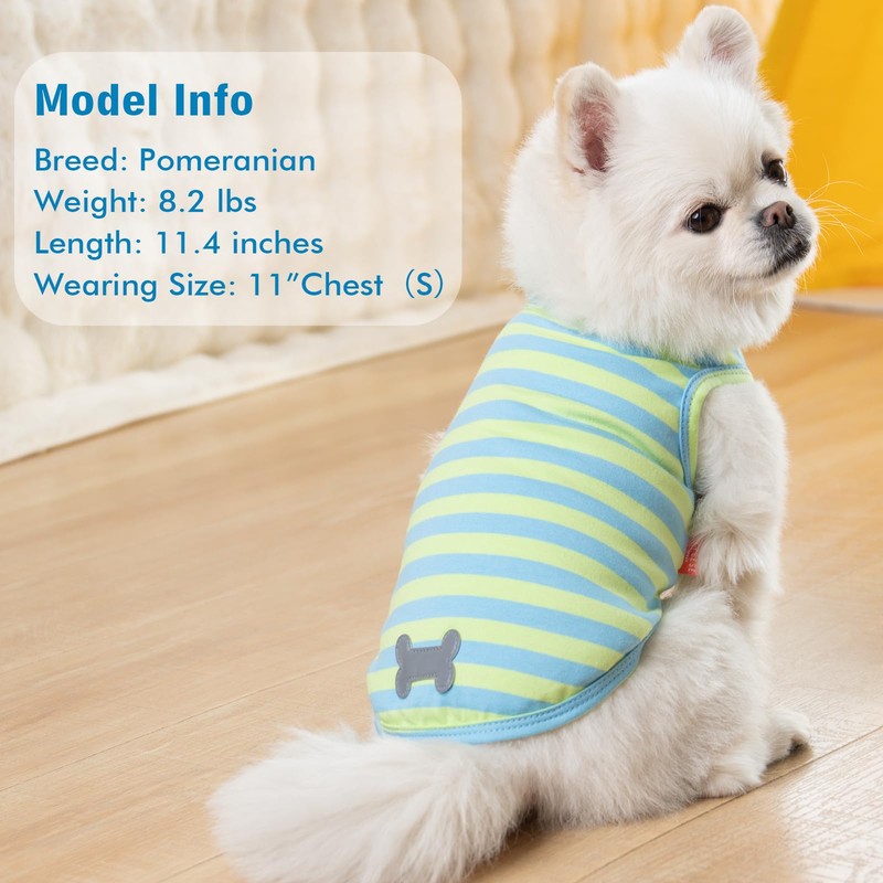 KYEESE Paquete de 2 Camisetas A Rayas para Perros, Suaves,