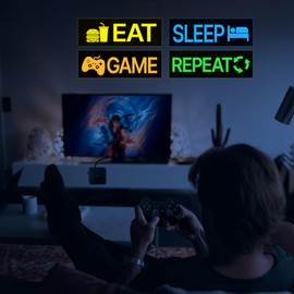 4 Pcs Glow in The Dark Neon Game Wall Stickers, Four Color Boys Gaming Room Wall Decals, Waterproof Vinyl Game Controller Room Decor, Gamer Kids Bedroom PlayRoom Nursery Party