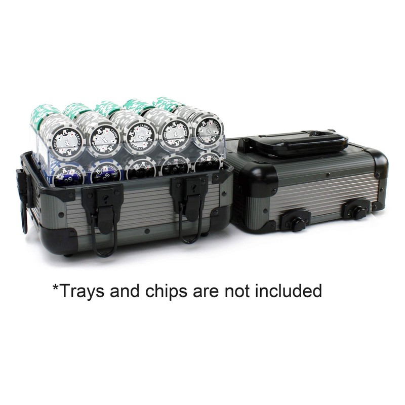 Versa Games 600pc Deluxe Poker Chip Case Carrier in Gray