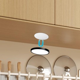 MaxDovYen Circular Under Cabinet Light Magnets 4PCS, Magnetic Strips with Adhesive Backing, Strong Thin Flat Magnets for Under Cabinet Strip Lights (2.2 x 0.02 Inch)