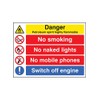 Caledonia Signs 16228Q "Petroleum Spirit Highly Flammable/No Smoking Etc." Sign, Rigid Plastic, 600 mm x 450 mm