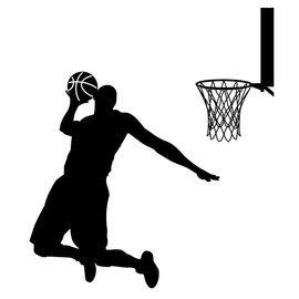 BooDecal DIY Vinyl Basketball Players Slam Dunk Silhouette Wall Decals Stickers for Boy Rooms Living Room Bedroom Decoration