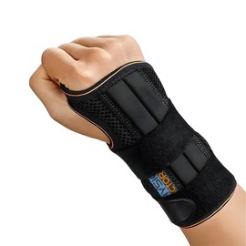 Physio Factory Premium Wrist Brace - Comfortable Black Wrist Support for Carpal Tunnel, Tendonitis, Arthritis - Soft Interior. Two Sizes - Ideal Hand Brace for Tendonitis Recovery, Gym & Everyday Use (L, Left)